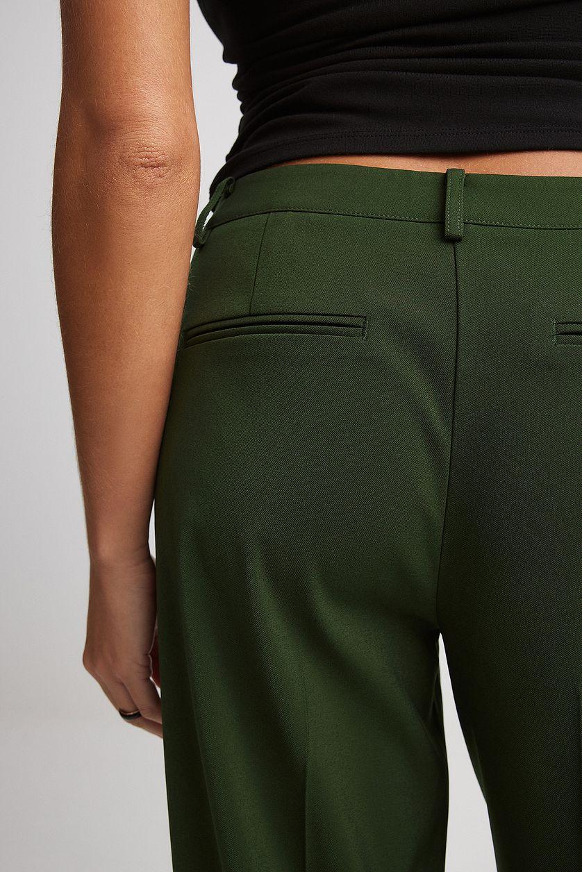 Straight Low Waist Suit Pants Product Image