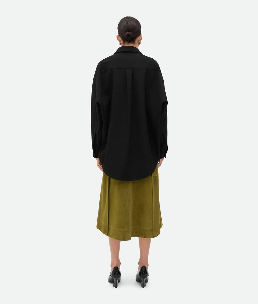 Women's Wool Twill Shirt in Black Product Image