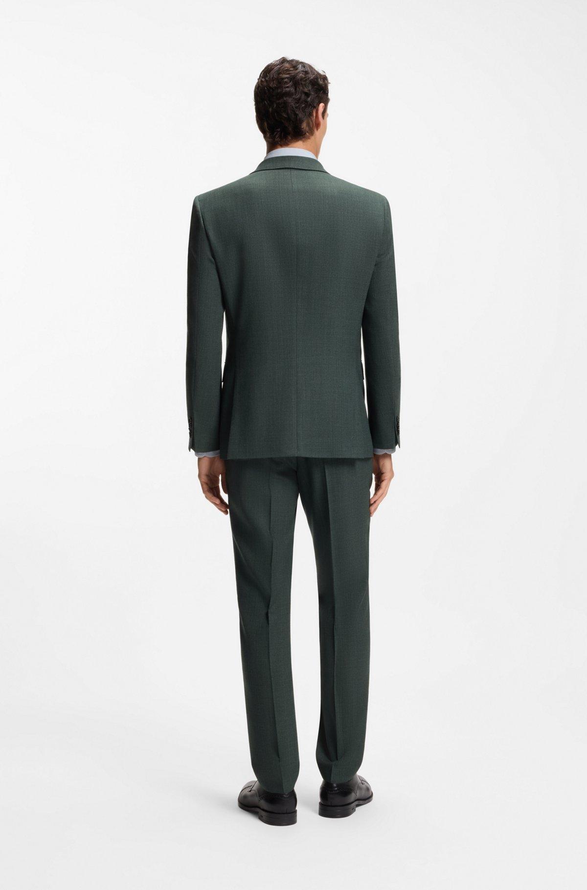 Patterned slim-fit jacket in stretch wool Product Image