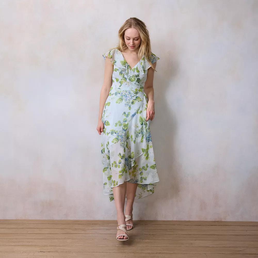 Petite LC Lauren Conrad Flutter Ruffle Wrap Maxi Dress, Women's,  Product Image