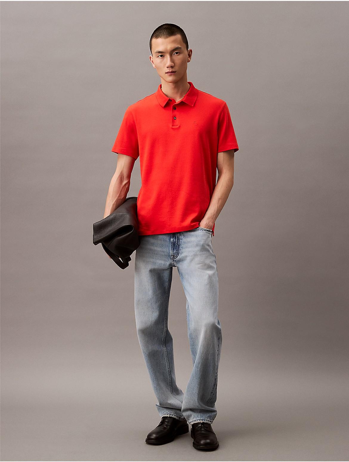 Calvin Klein Mens Supima Cotton Classic Polo Shirt - Orange Product Image