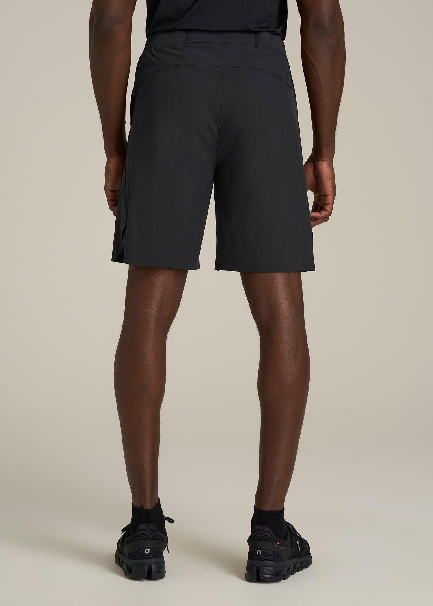 2-in-1 Featherweight Running Short for Tall Men in Black Male Product Image