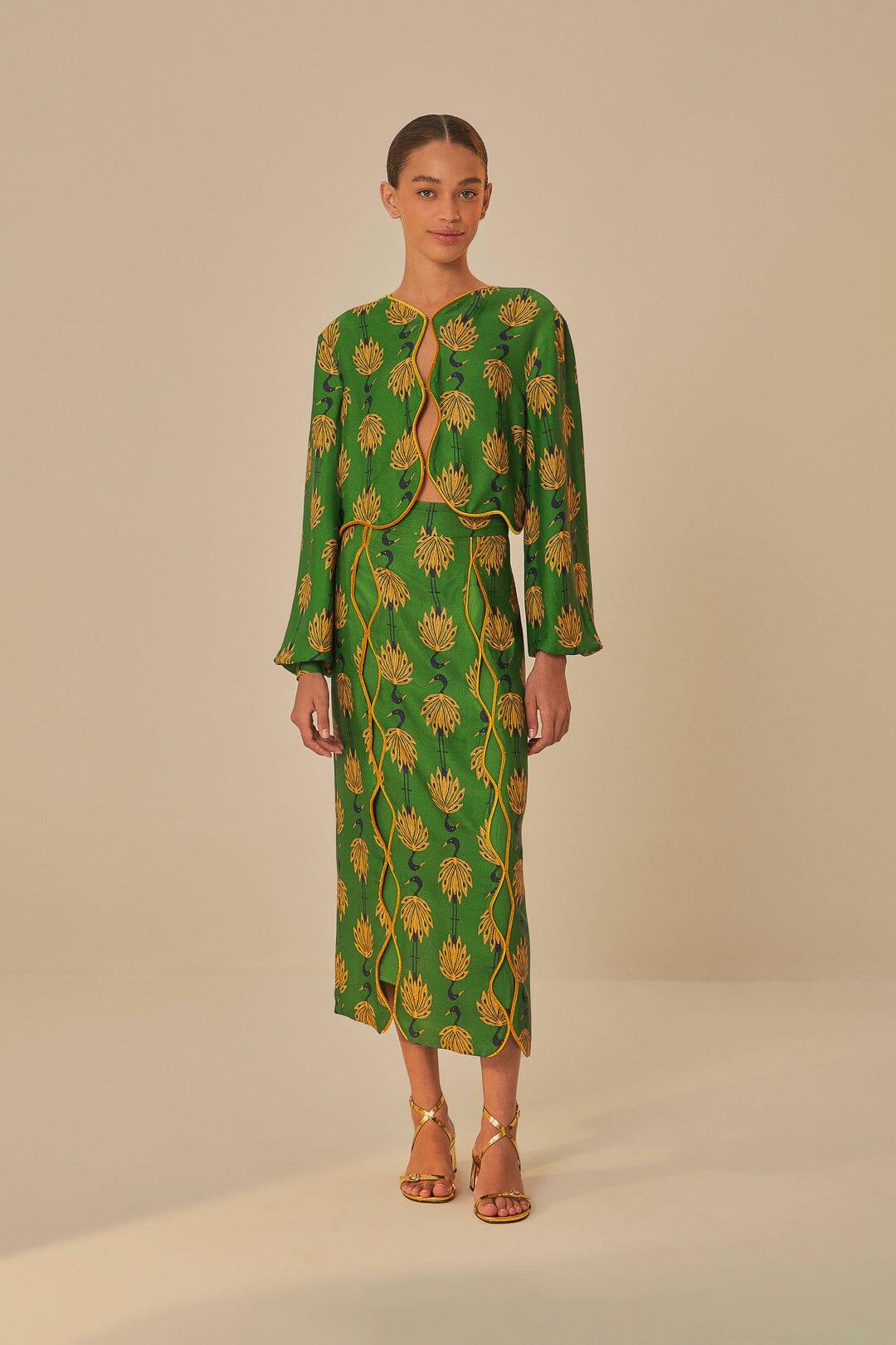 Gold Monstera Heeled Scallop Sandal Product Image