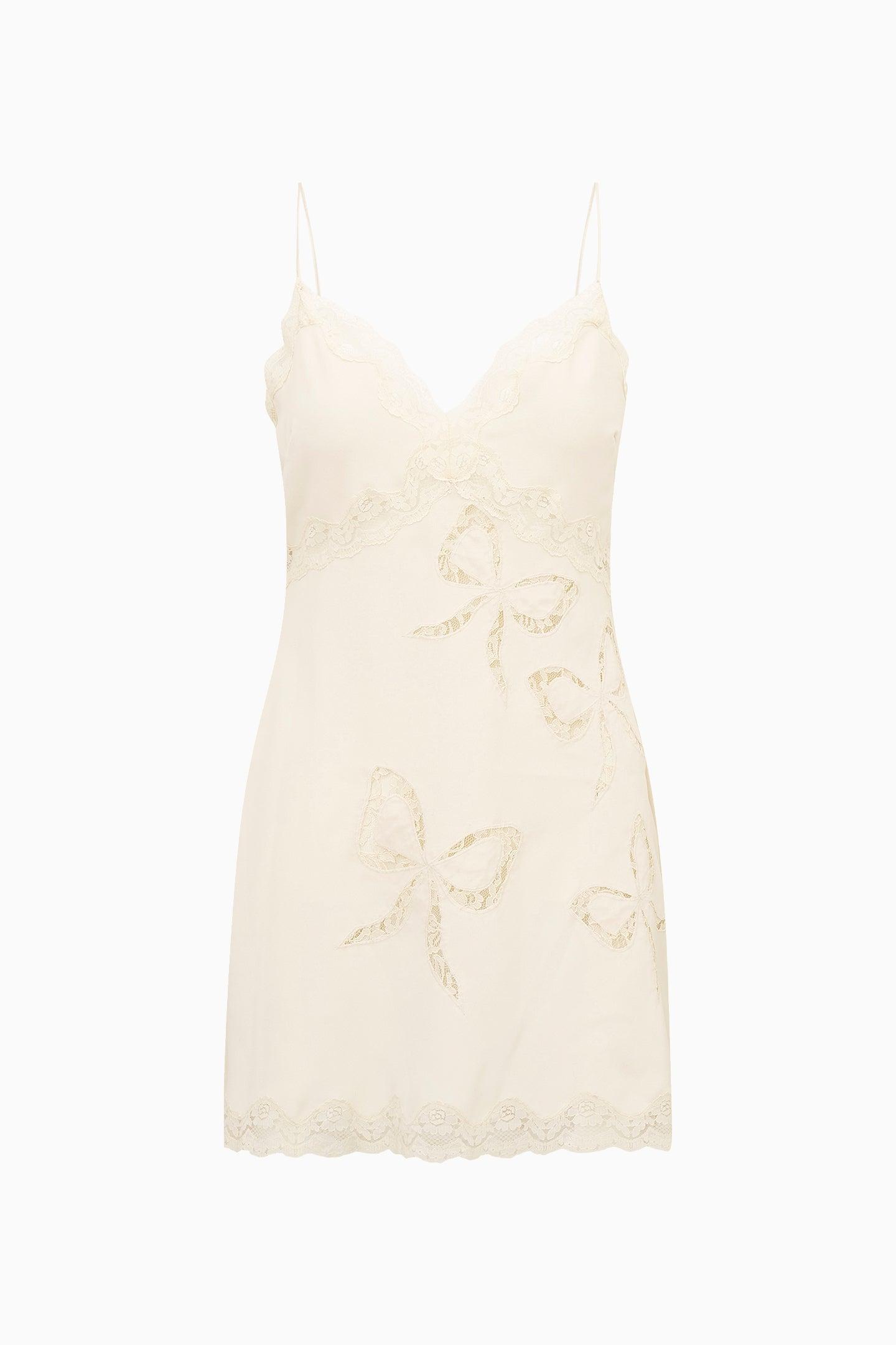 Cori Crepe Lace Bow Mini Dress Product Image