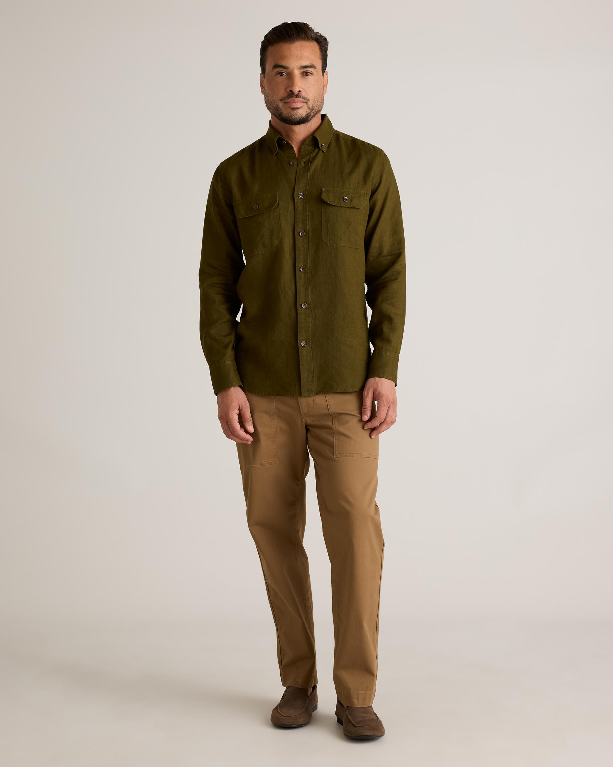 Quince | Men's 100% European Linen Utility Shirt Product Image