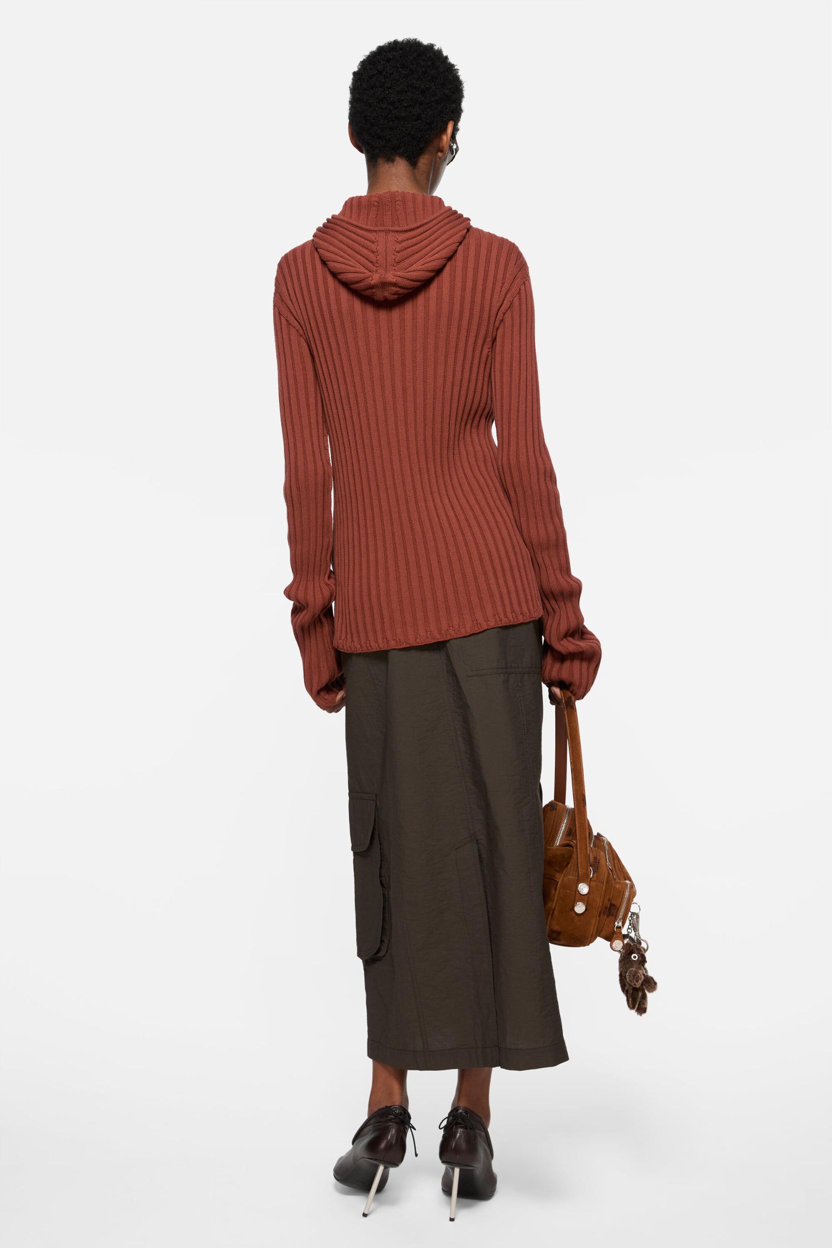 Zip-up hooded cardigan Product Image