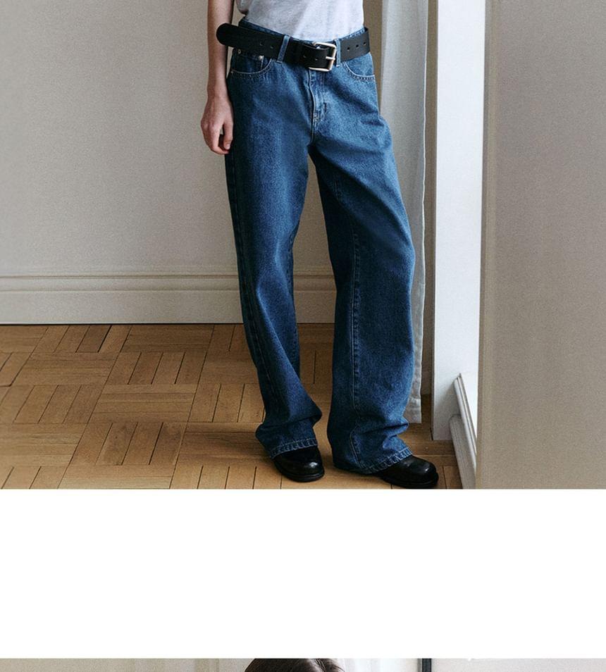 Low-Rise Baggy Jeans (Blue) Product Image