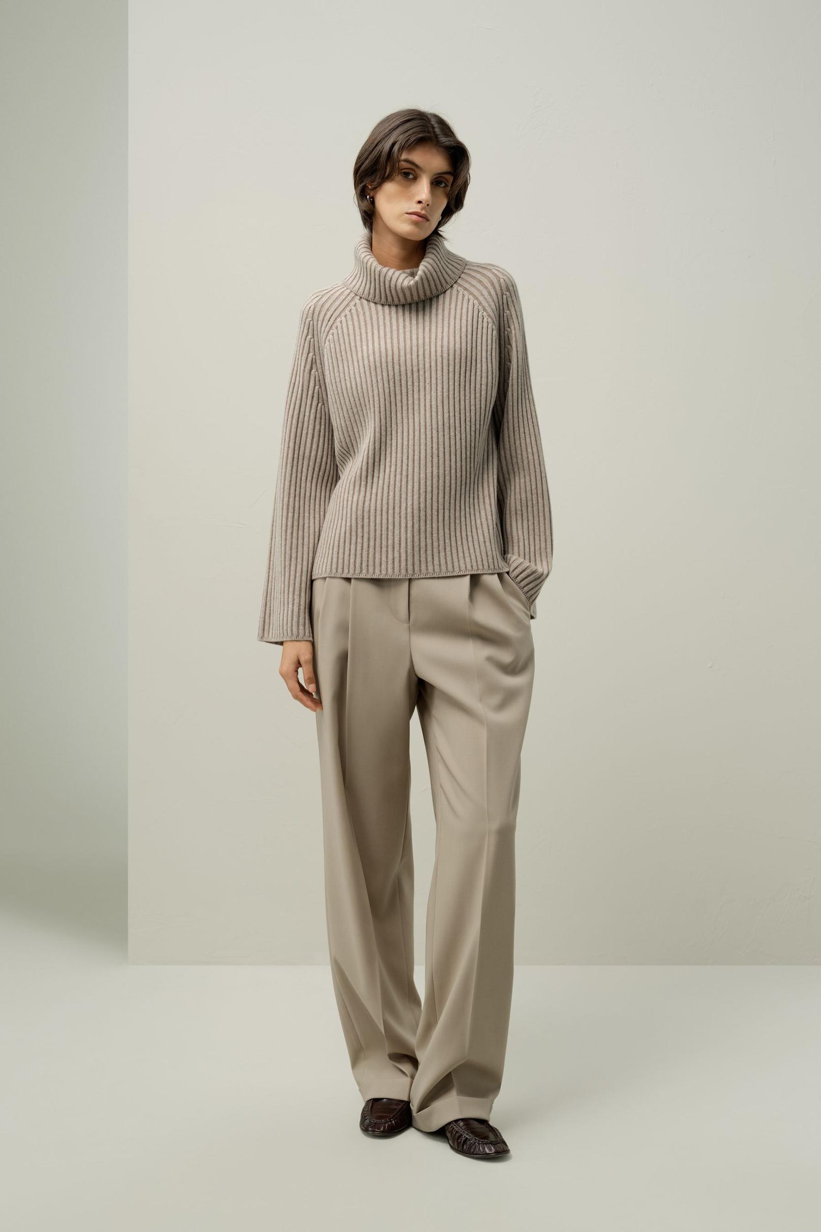 Wool Cashmere Blend Turtleneck Sweater Product Image