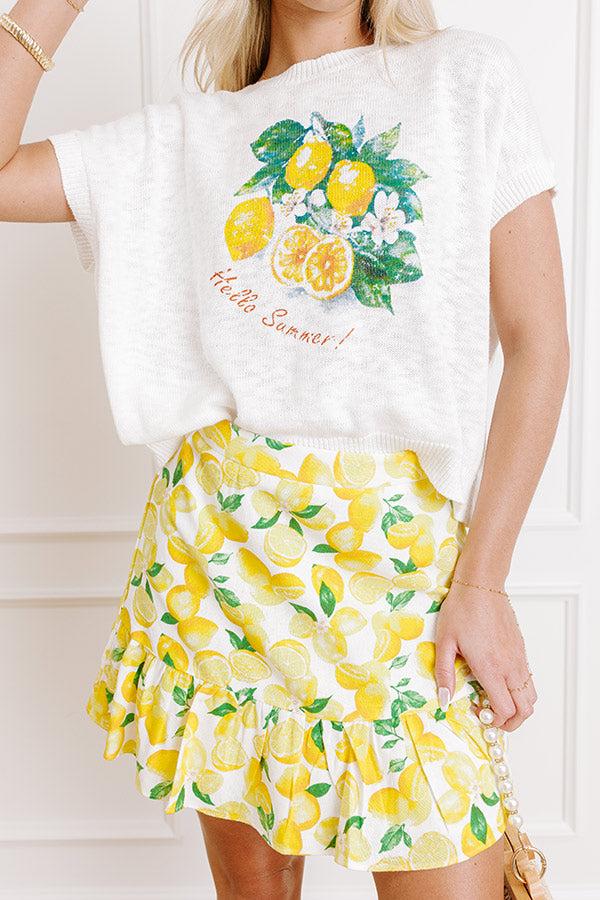 Love And Limoncello High Waist Linen-Blend Mini Skirt Product Image
