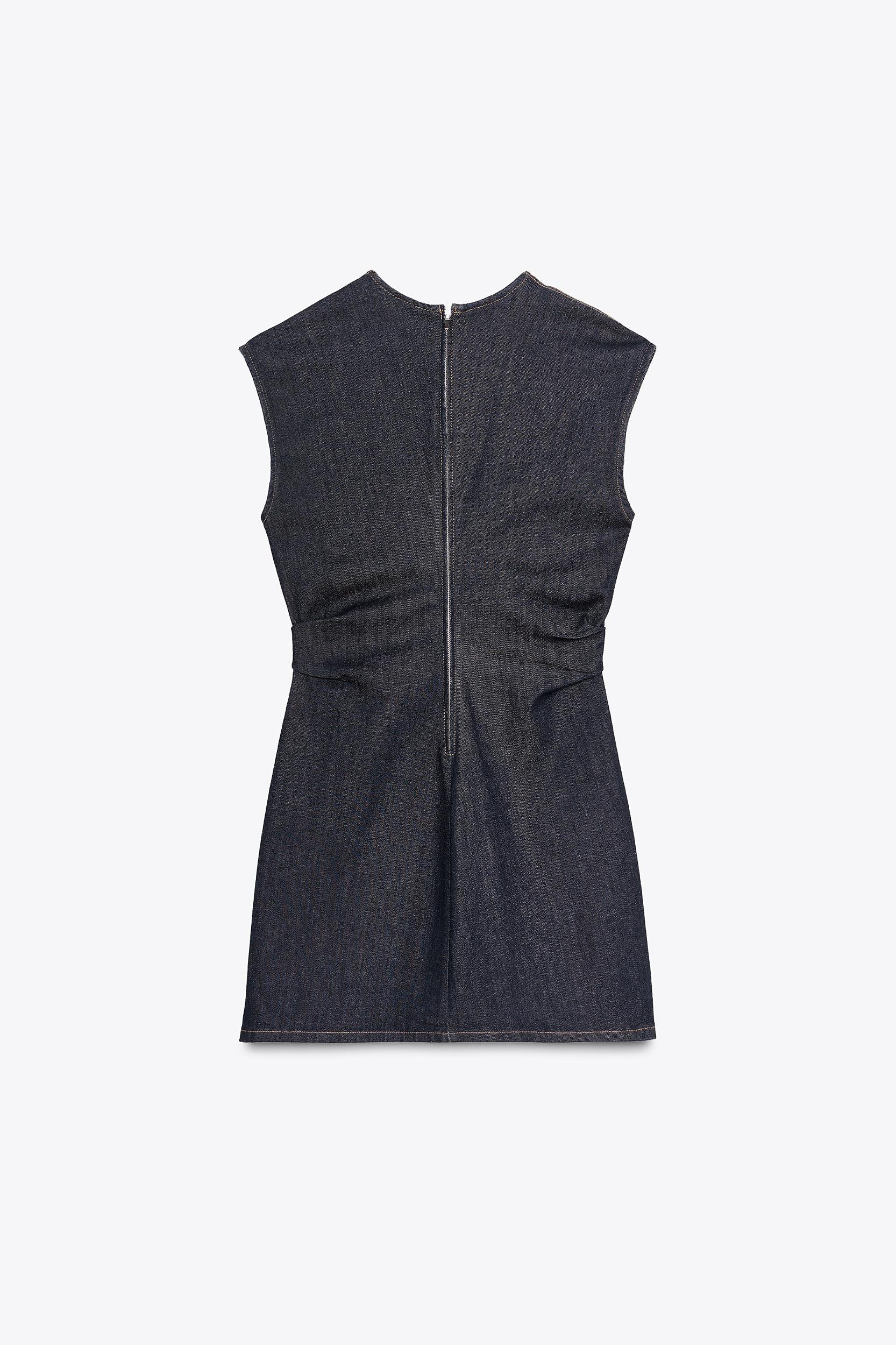 TRF DRAPED DENIM MINI DRESS Product Image