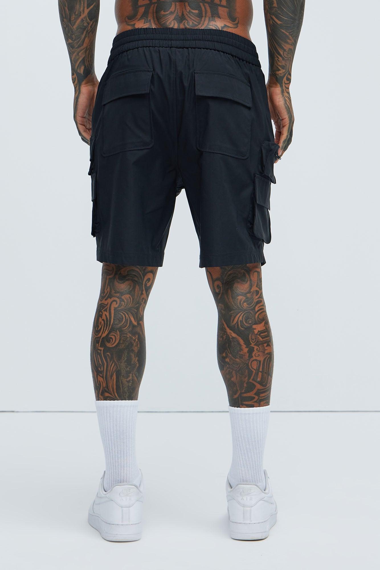 Catch Up Nylon Cargo Shorts - Black Product Image
