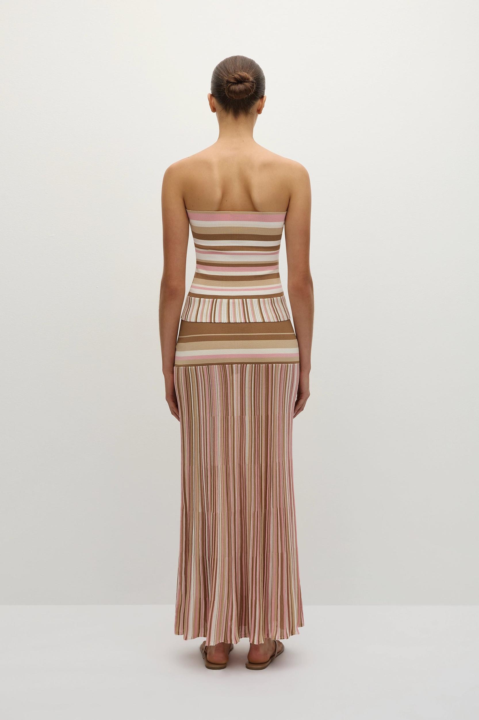 Citara Strapless Top Puce Sepia Stripe - Final Sale Product Image