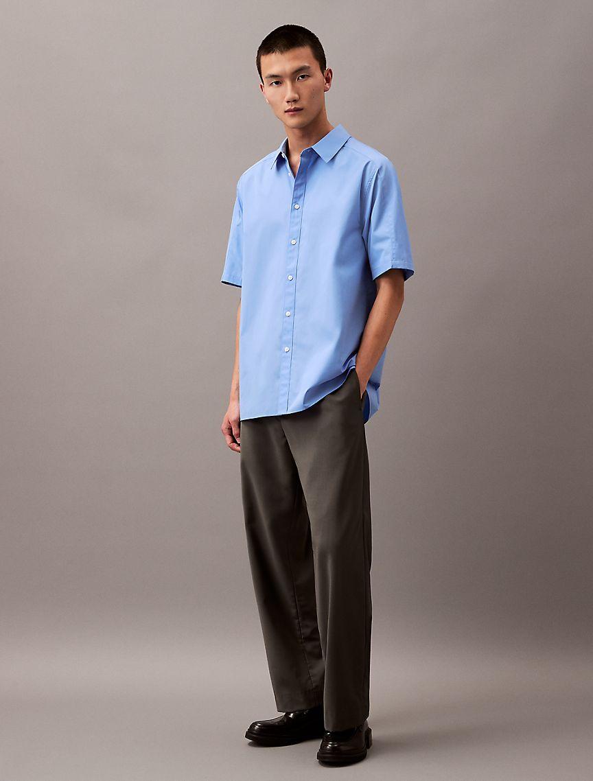 Paneled Cotton Button-Down Shirt Product Image