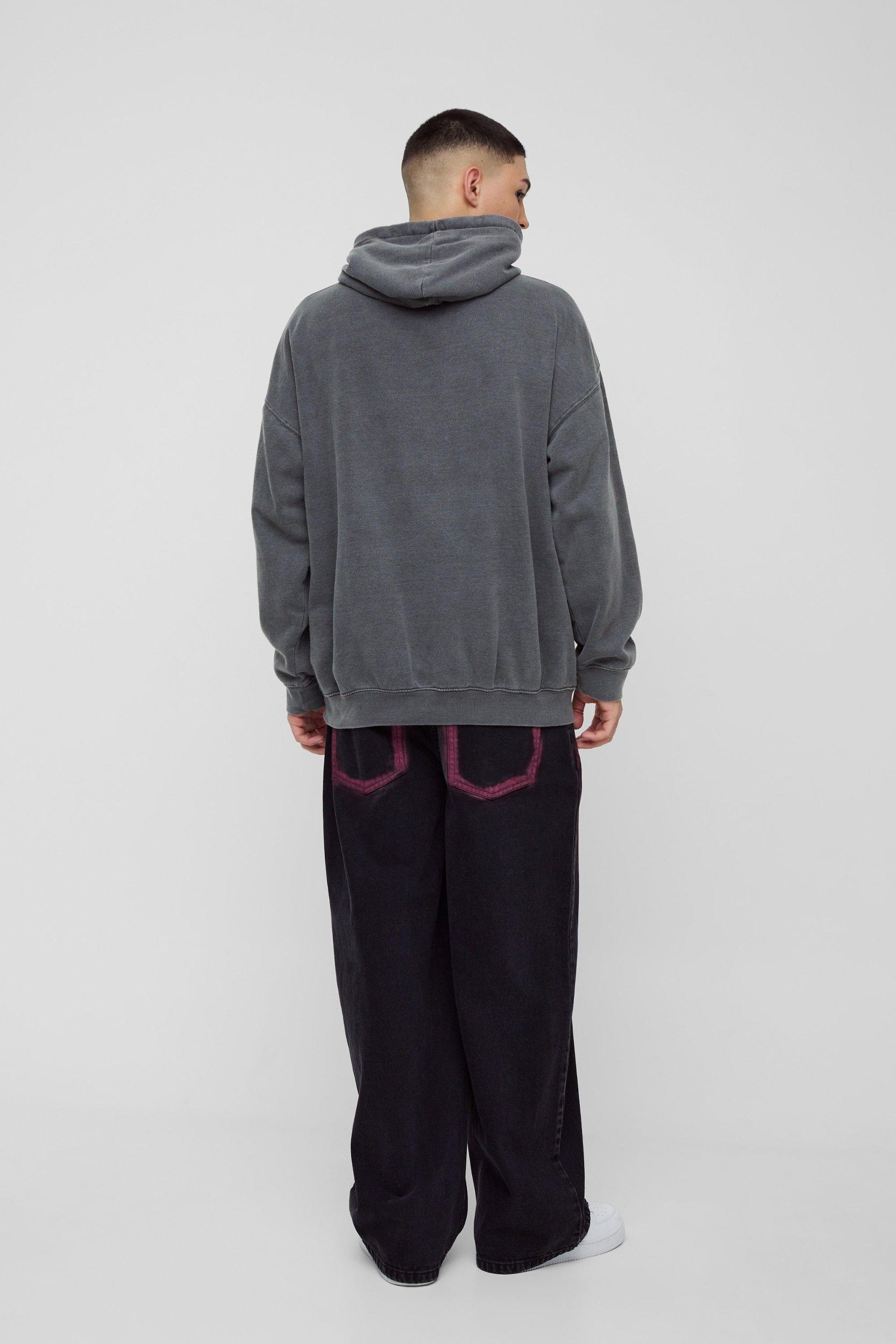 Oversized Marvel Venom Carnage Wash License Print Hoodie | boohooMAN USA Product Image