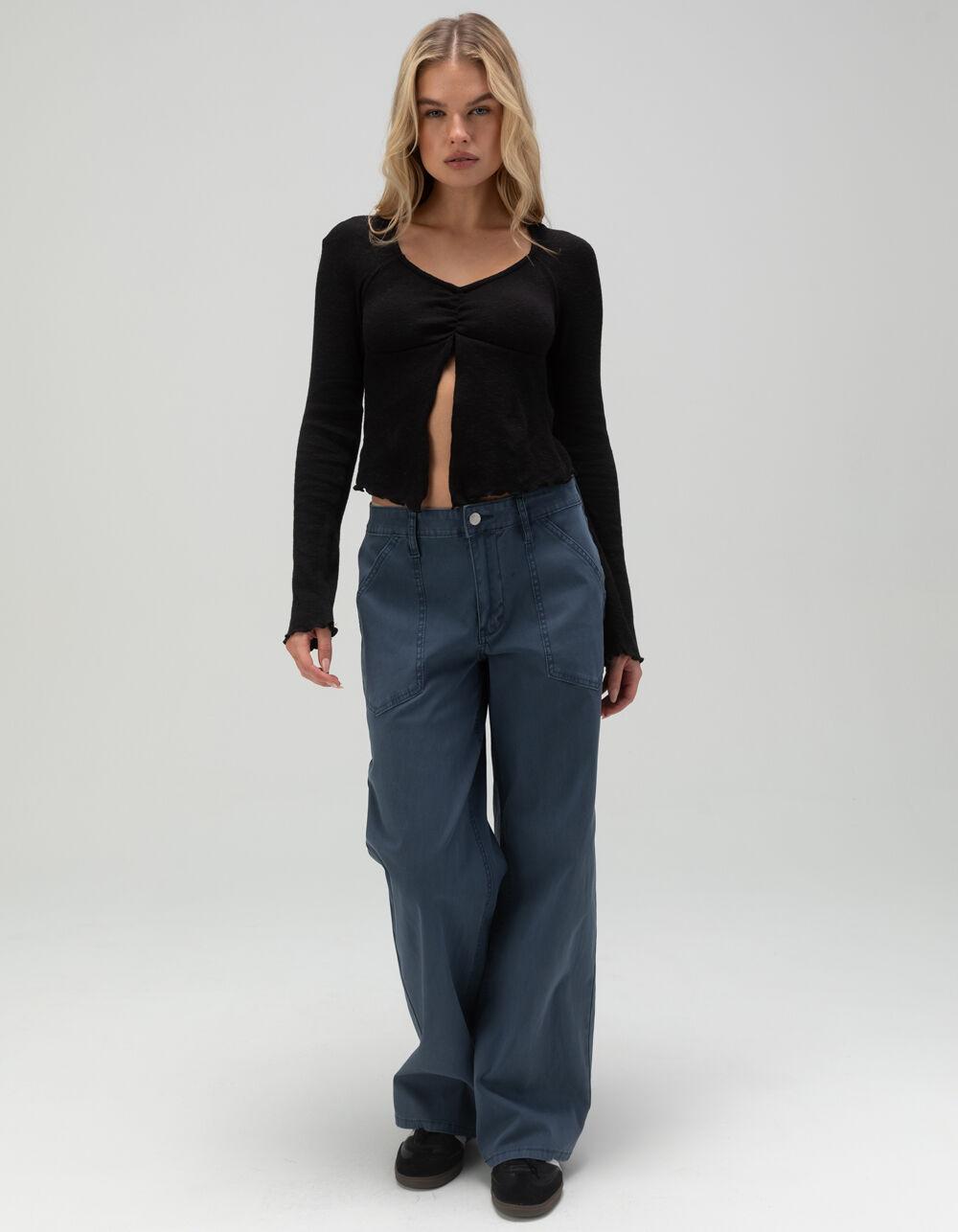 RSQ Womens Long Sleeve Flyaway Top - BLACK Product Image