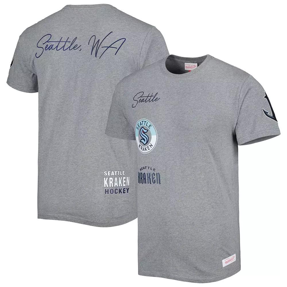 Men's Mitchell & Ness Heather Gray Seattle Kraken City Collection T-Shirt,  Product Image