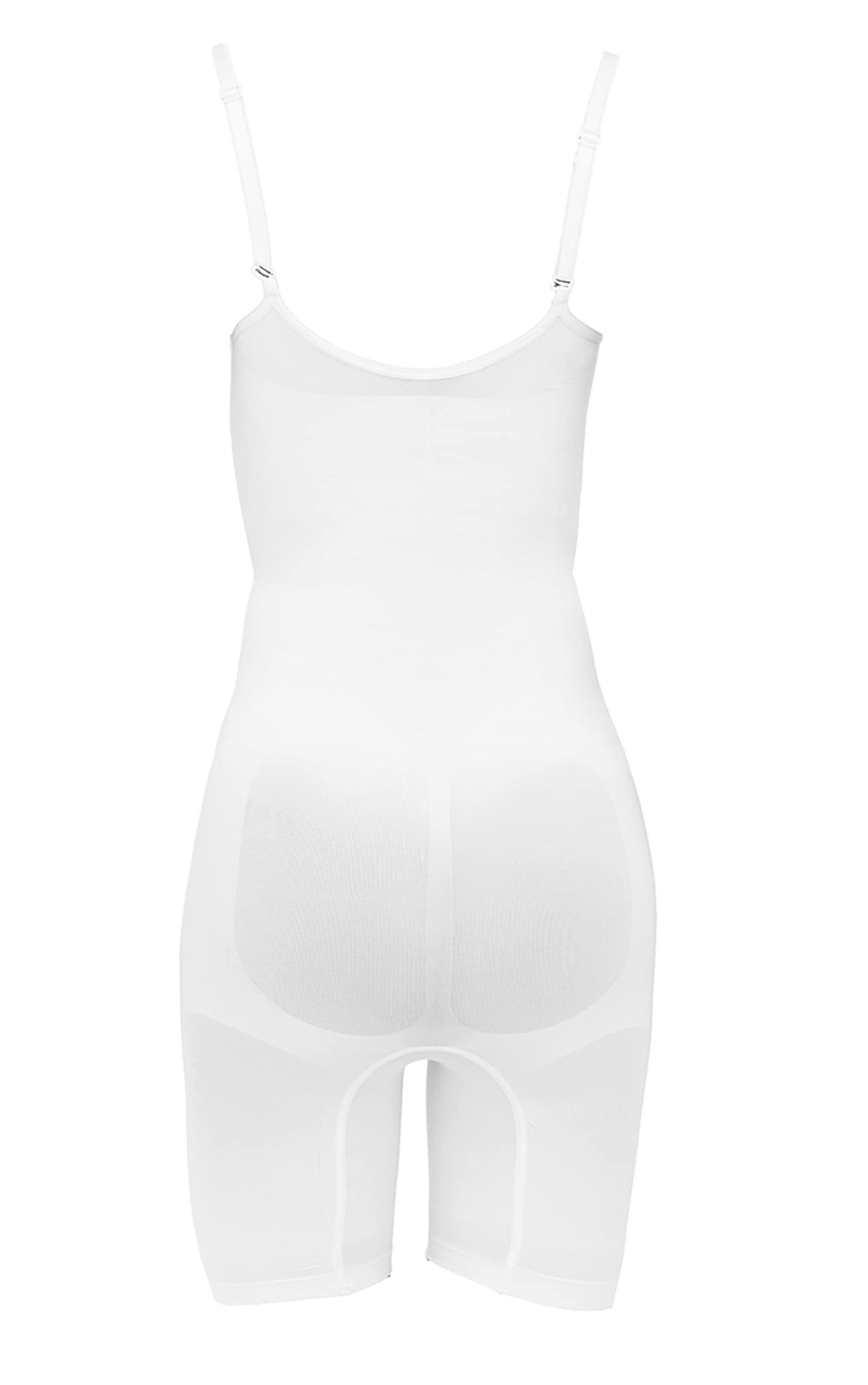 White Mid Thigh Shapewear Bodysuit Product Image