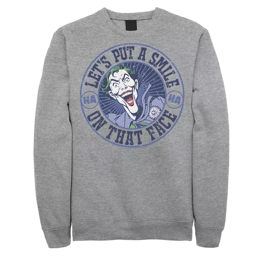 Men's DC Comics The Joker Let's Put A Smile On That Face Sweatshirt,  Product Image