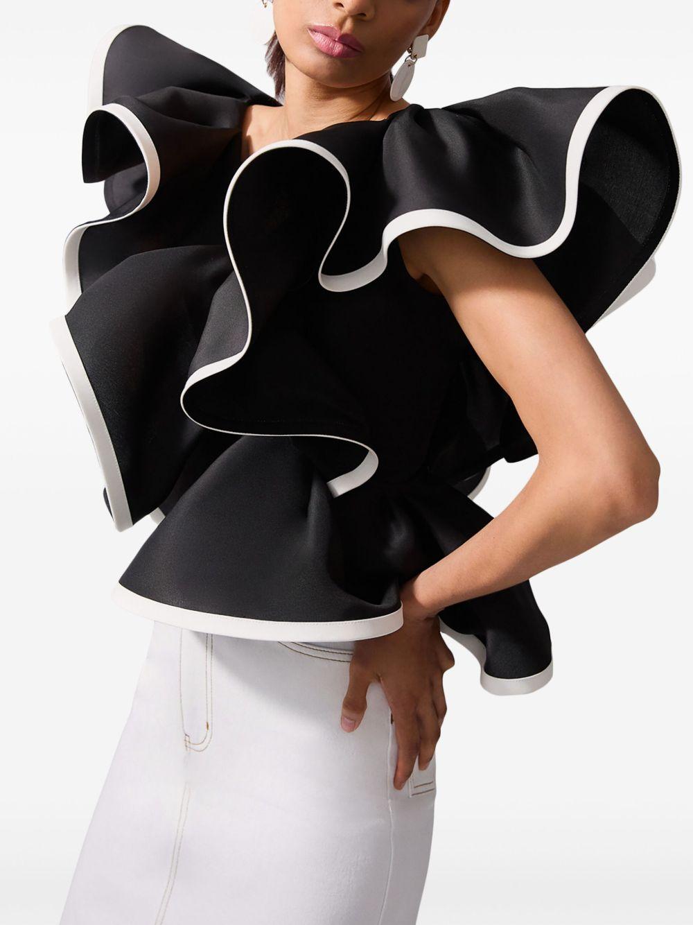 ruffled V-neck top Product Image