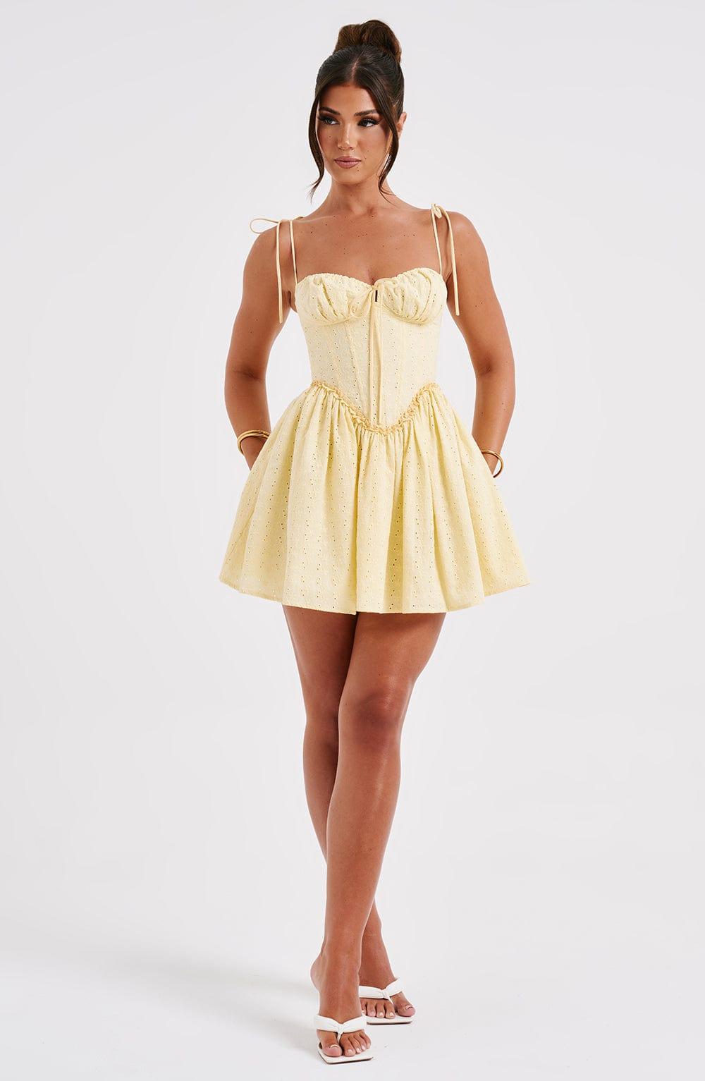 Phoebe Mini Dress - Lemon Product Image
