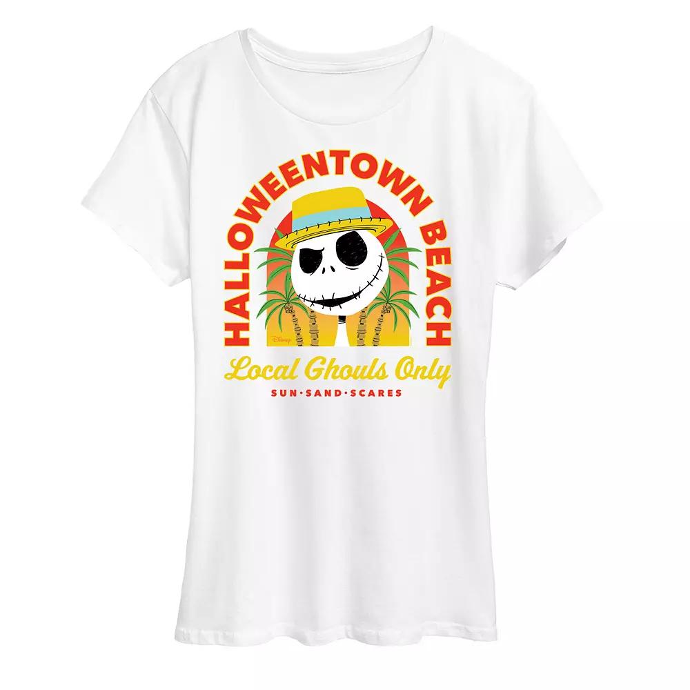 Disney's Nightmare Before Christmas Jack Skellington Women's Halloweentown Beach Graphic Tee,  Product Image
