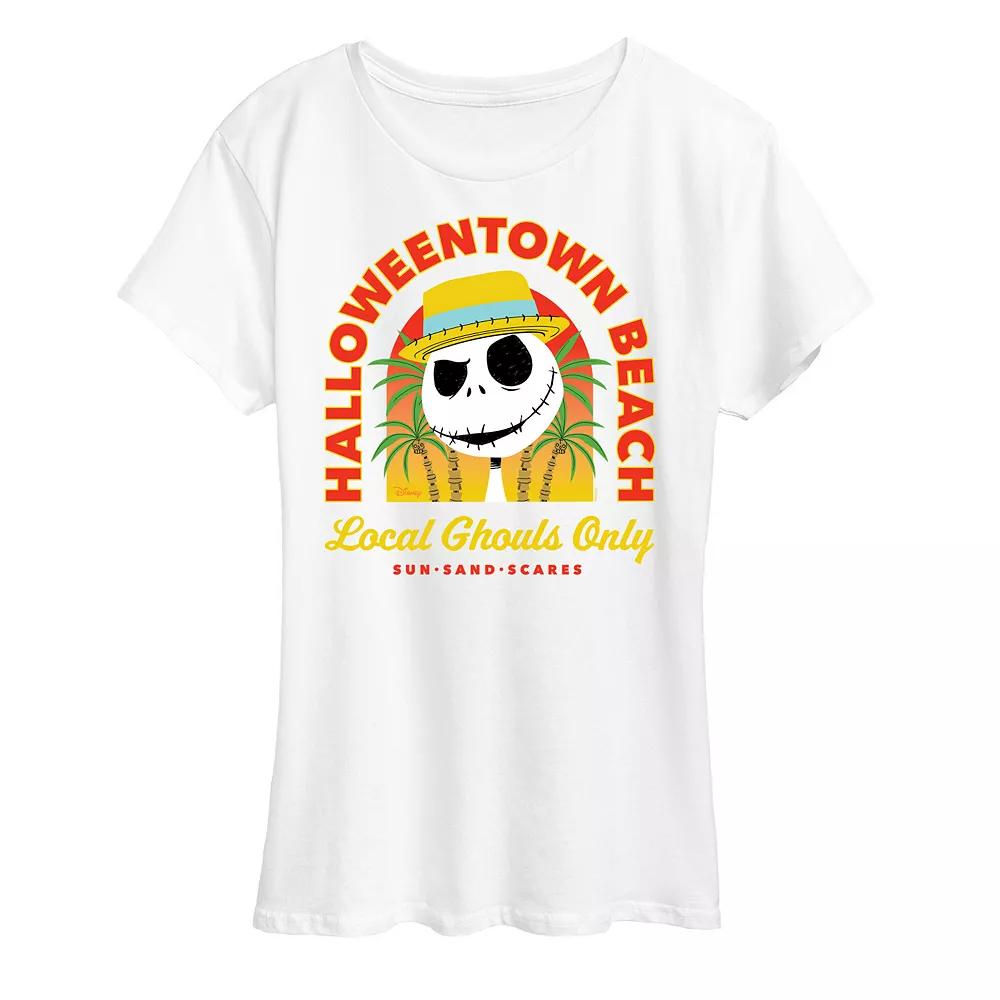 Disney's Nightmare Before Christmas Jack Skellington Women's Halloweentown Beach Graphic Tee,  Product Image