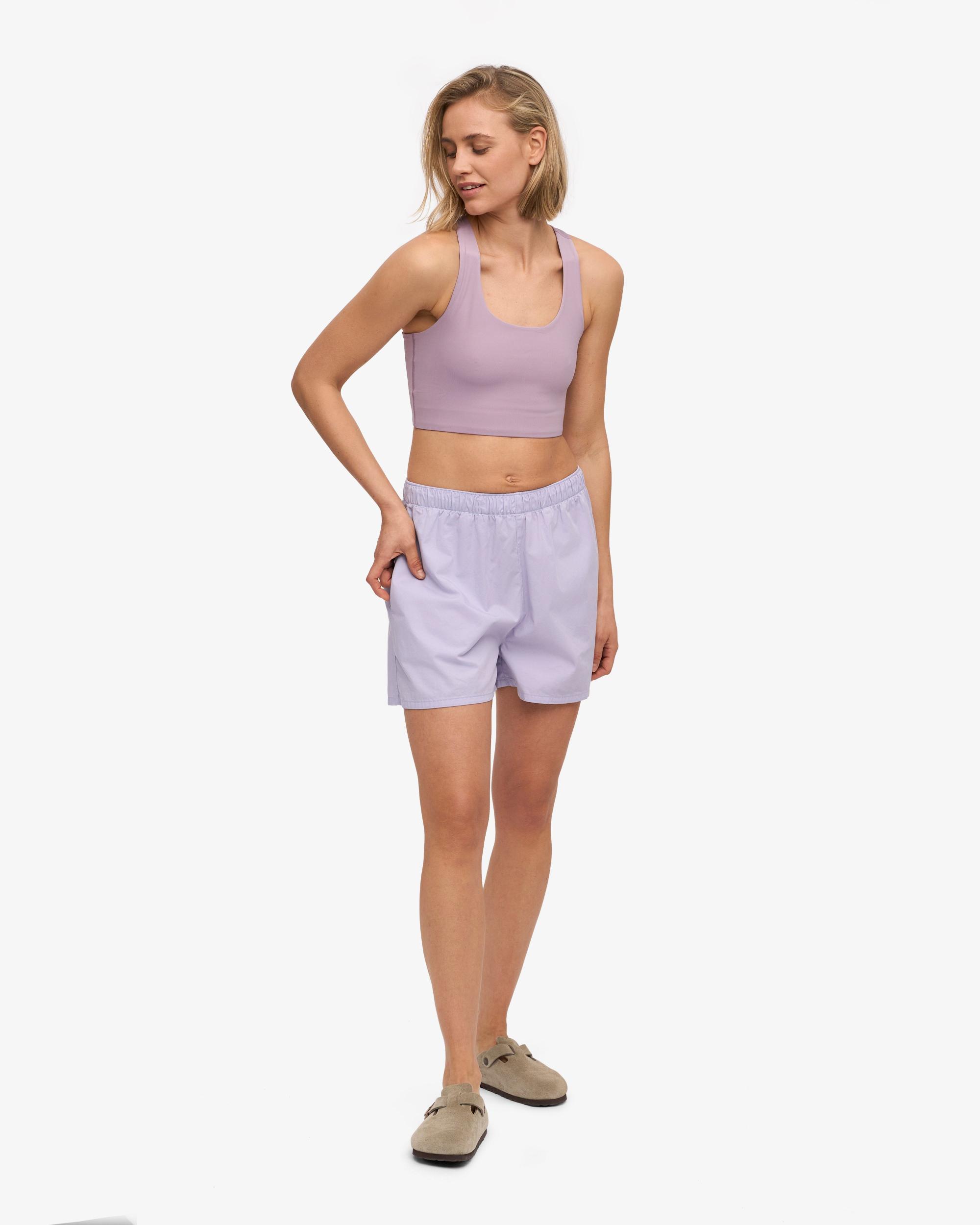Women Organic Twill Shorts - Soft Lavender Product Image