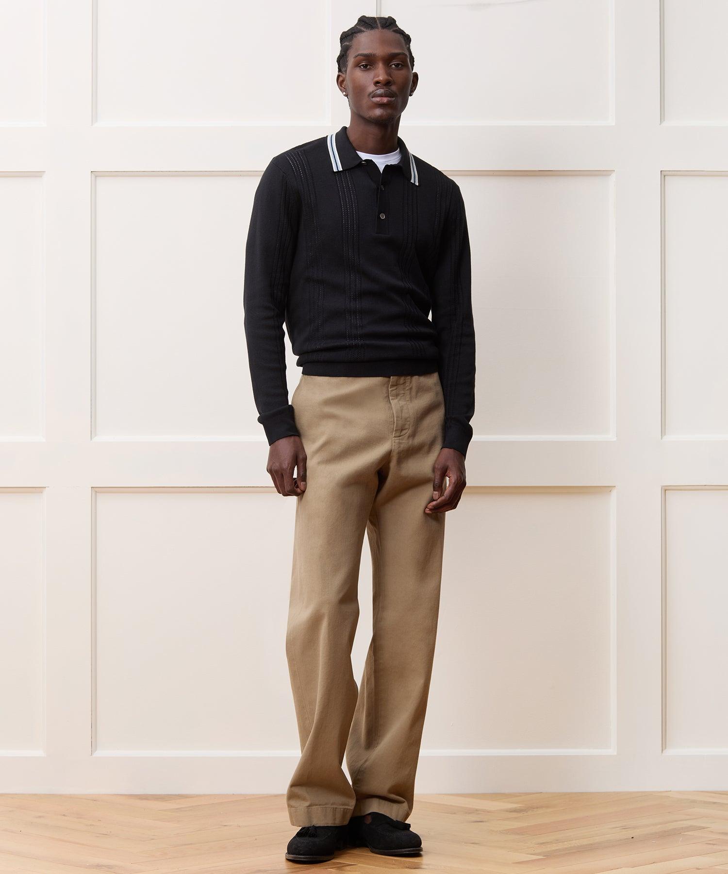 Silk-Cotton Tipped Sweater Polo Product Image