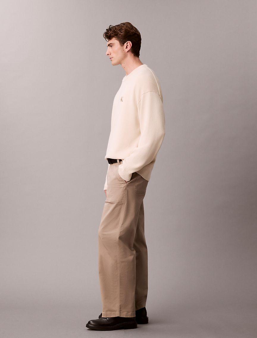 Cotton Relaxed Crewneck Sweater Product Image