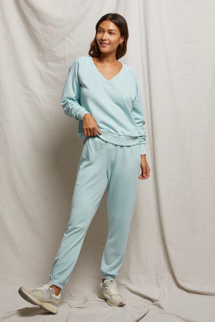 Perfectwhitetee Johnny French Terry Sweatpant in Iced Aqua Product Image