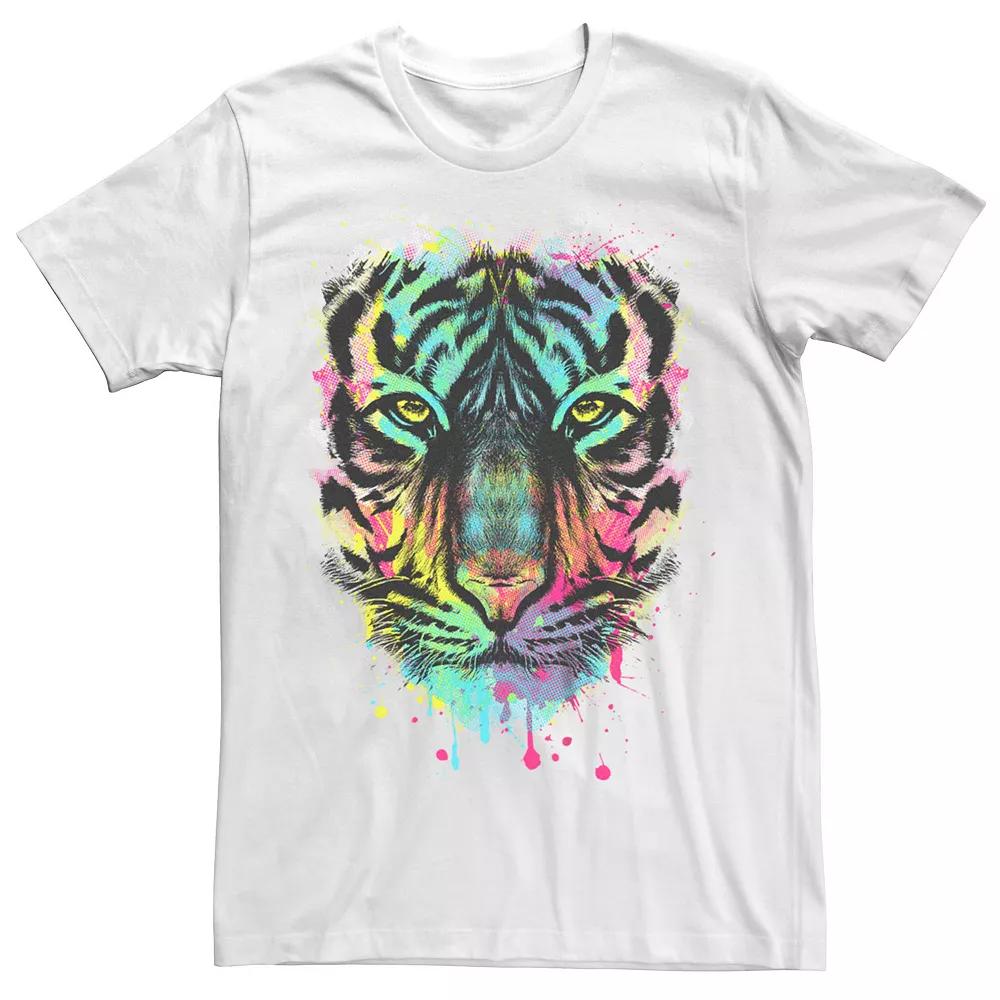 Men's Hunting For Colors Tiger Face Graphic Tee, Size: XS, White Product Image