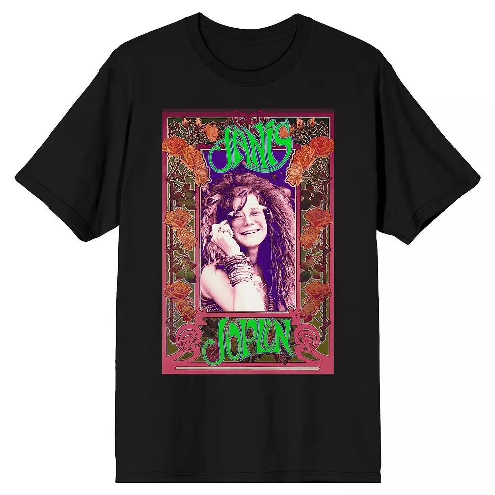 Men's Janis Joplin Rose Border Graphic Tee,  Product Image