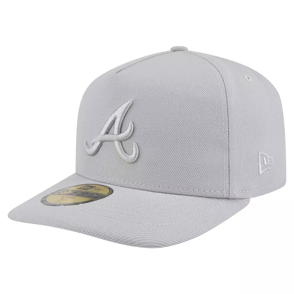 Men's New Era  Gray Atlanta Braves Colorpack 59FIFTY Fitted Hat, Size: 7 1/8, Grey Product Image