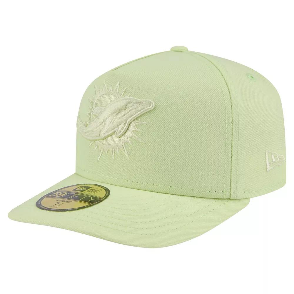Men's New Era Light Green Miami Dolphins Color Pack A-Frame 59FIFTY Fitted Hat,  Product Image
