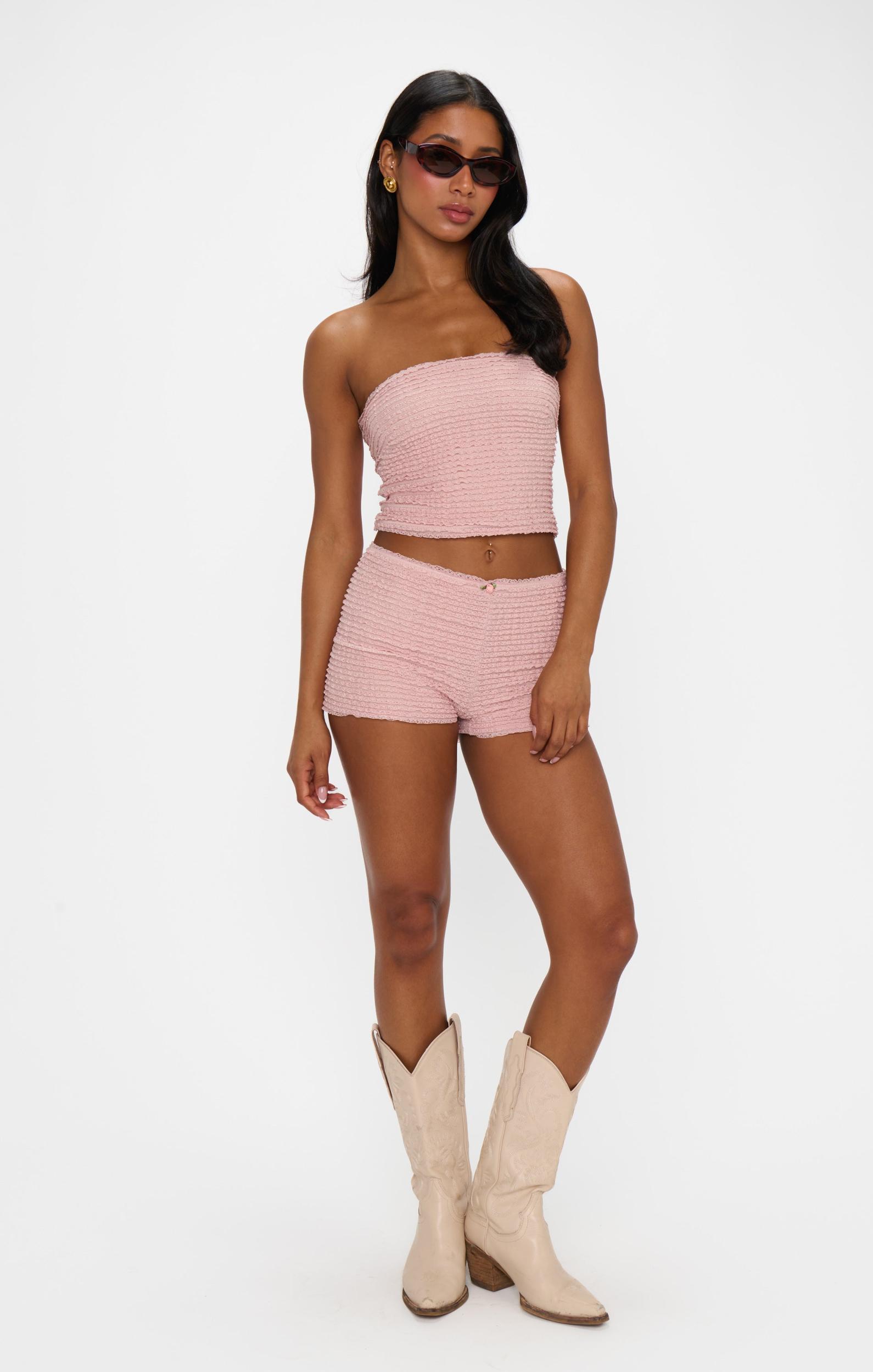 Nicki Shorts ~ Pink Ruffle Lace Product Image