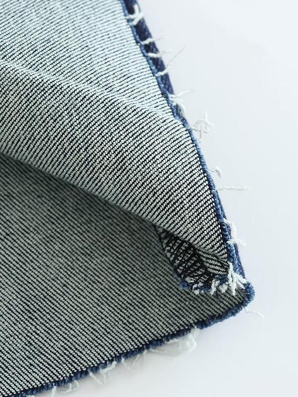 Back Zip Up Bandeau Denim Maxi Dress Product Image