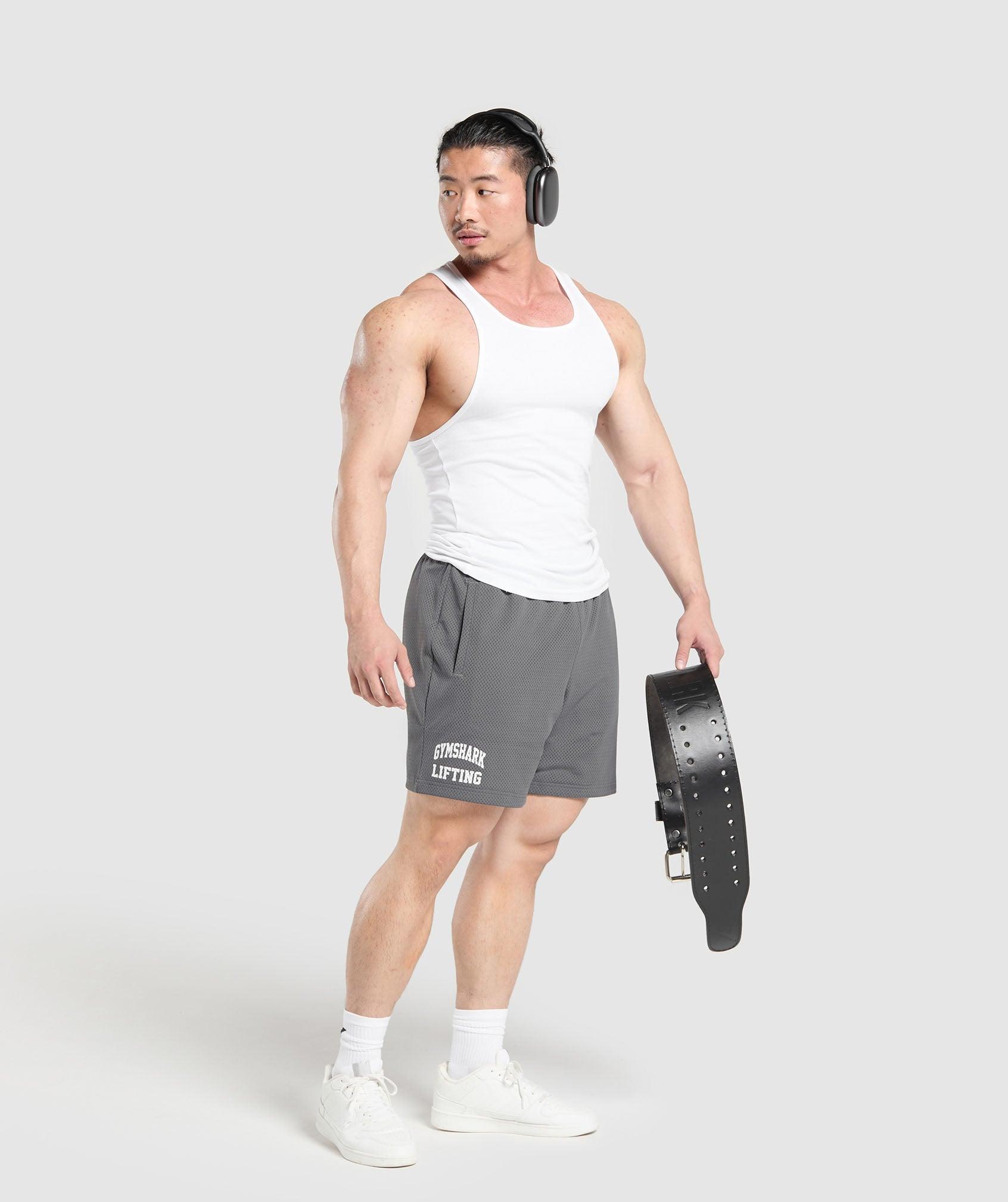 Gymshark Lifting Mesh 7" Shorts - Pitch Grey Male Product Image