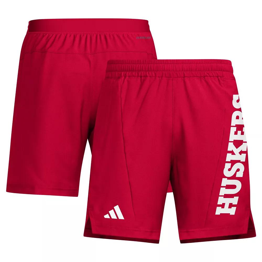 Men's adidas Scarlet Nebraska Huskers Designed for Training AEROREADY Shorts,  Product Image