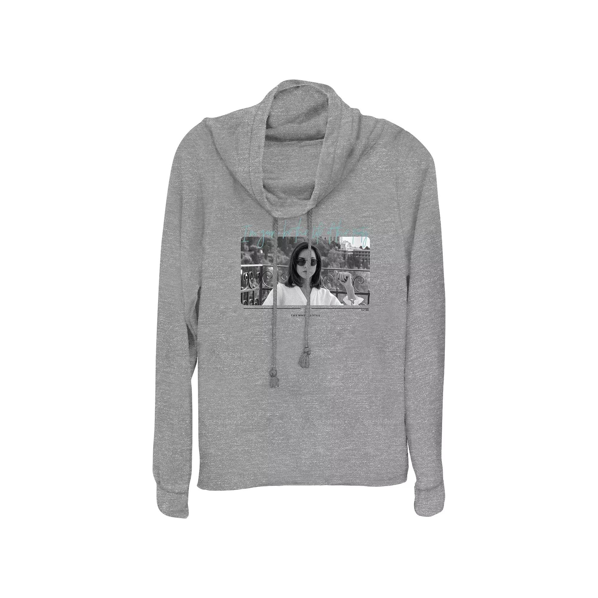 Plus Size White Lotus Harper The Life Of The Party Cowlneck Graphic Lightweight Long Sleeve, Women's, Size: 1XL, Gray Grey Product Image