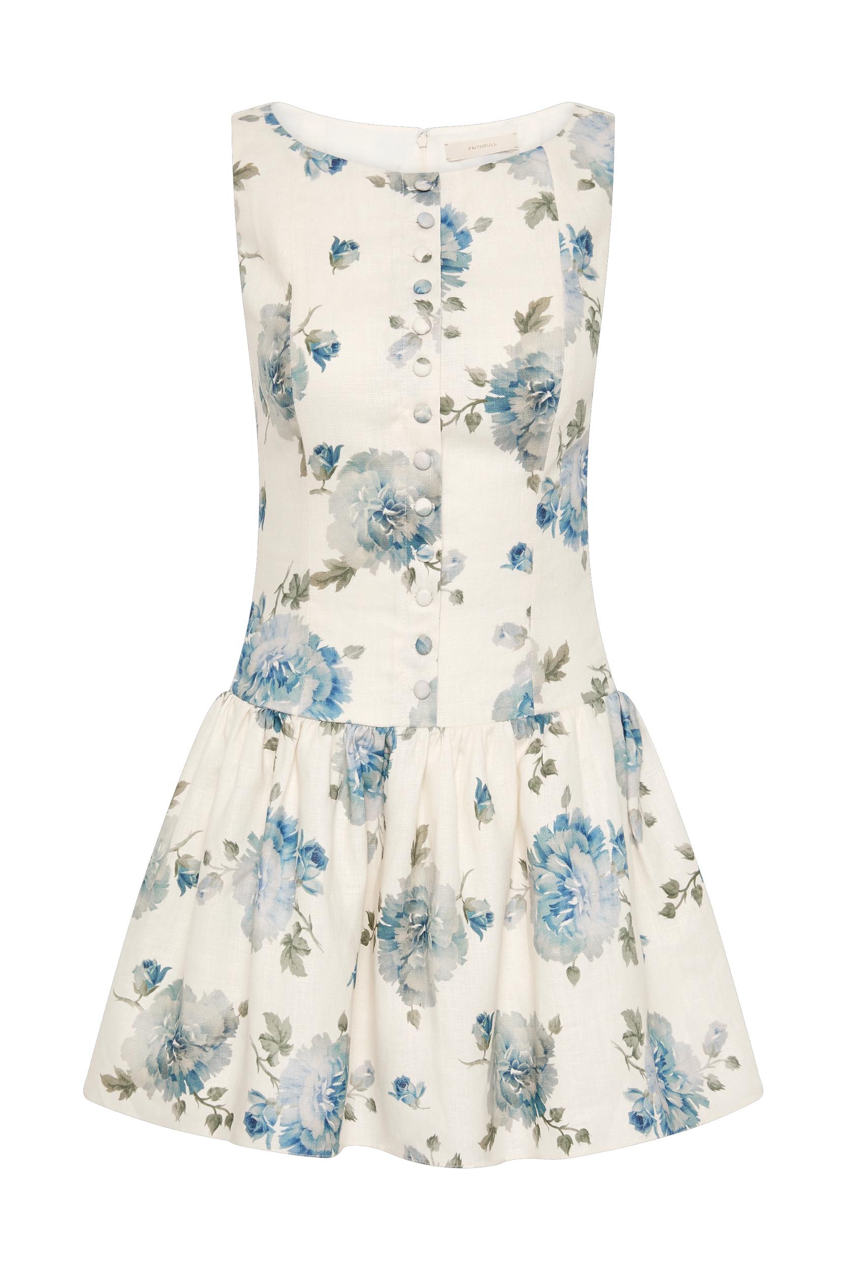 Blair Mini Dress Cecile Floral Pale Blue - Final Sale Product Image