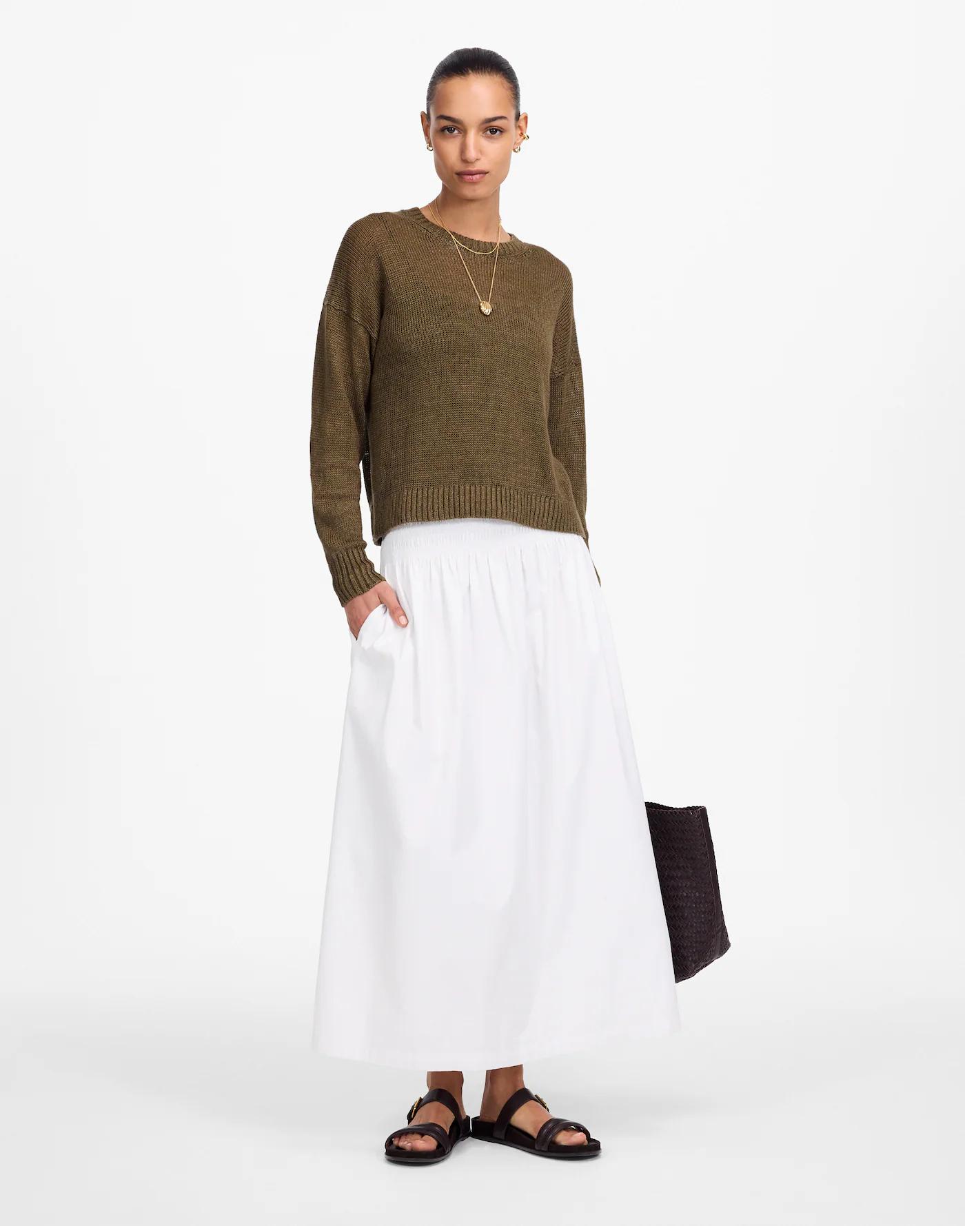 Linen Drop-Shoulder Sweater Product Image