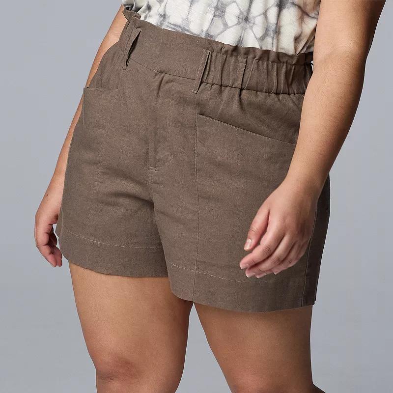 Plus Size Simply Vera Vera Wang Utility Shorts, Women's, Size: 1XL, Green Tapenade Product Image