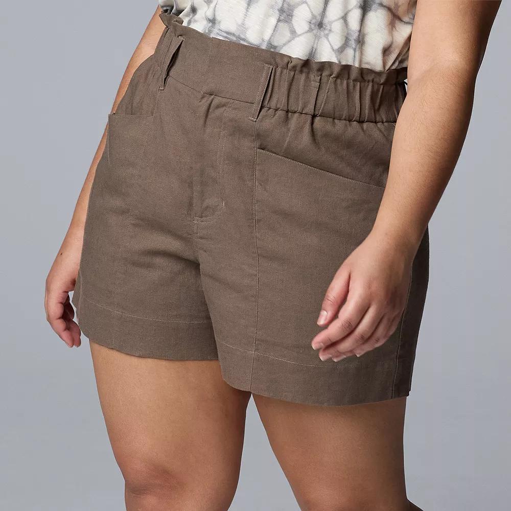 Plus Size Simply Vera Vera Wang Utility Shorts, Women's, Size: 1XL, Green Tapenade Product Image