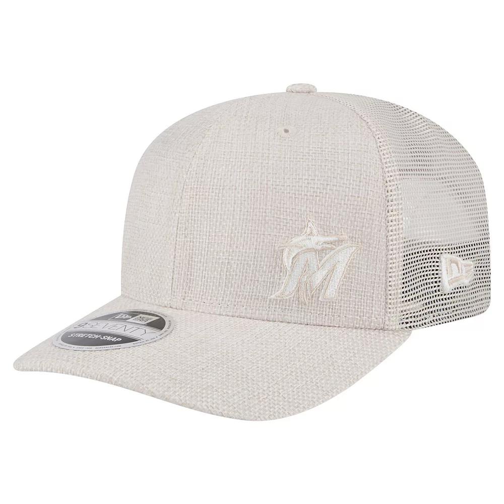 Men's New Era Light Beige Miami Marlins Flawless 9SEVENTY Stretch-Snap Hat, Lt Bei Product Image