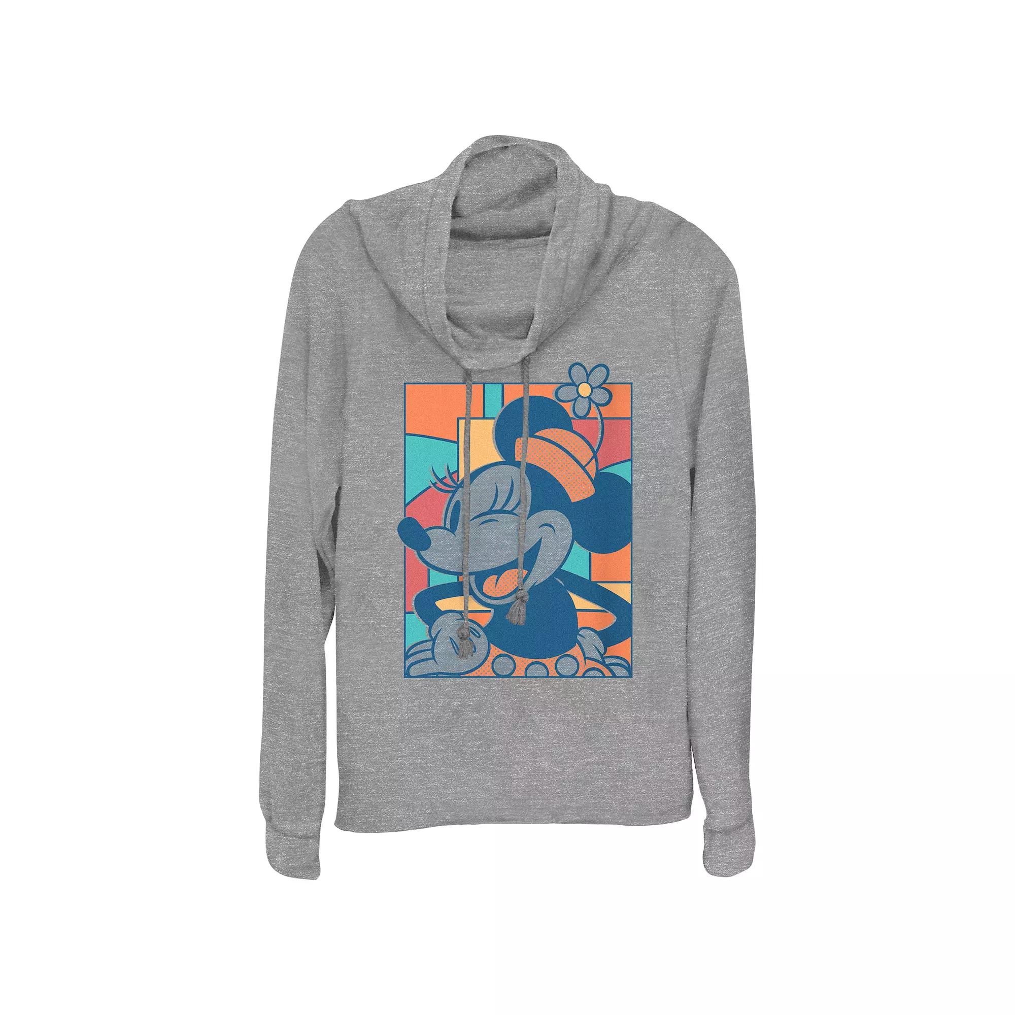 Disney's Minnie Mouse Winking Women's Cowlneck Graphic Lightweight Long Sleeve,  Product Image