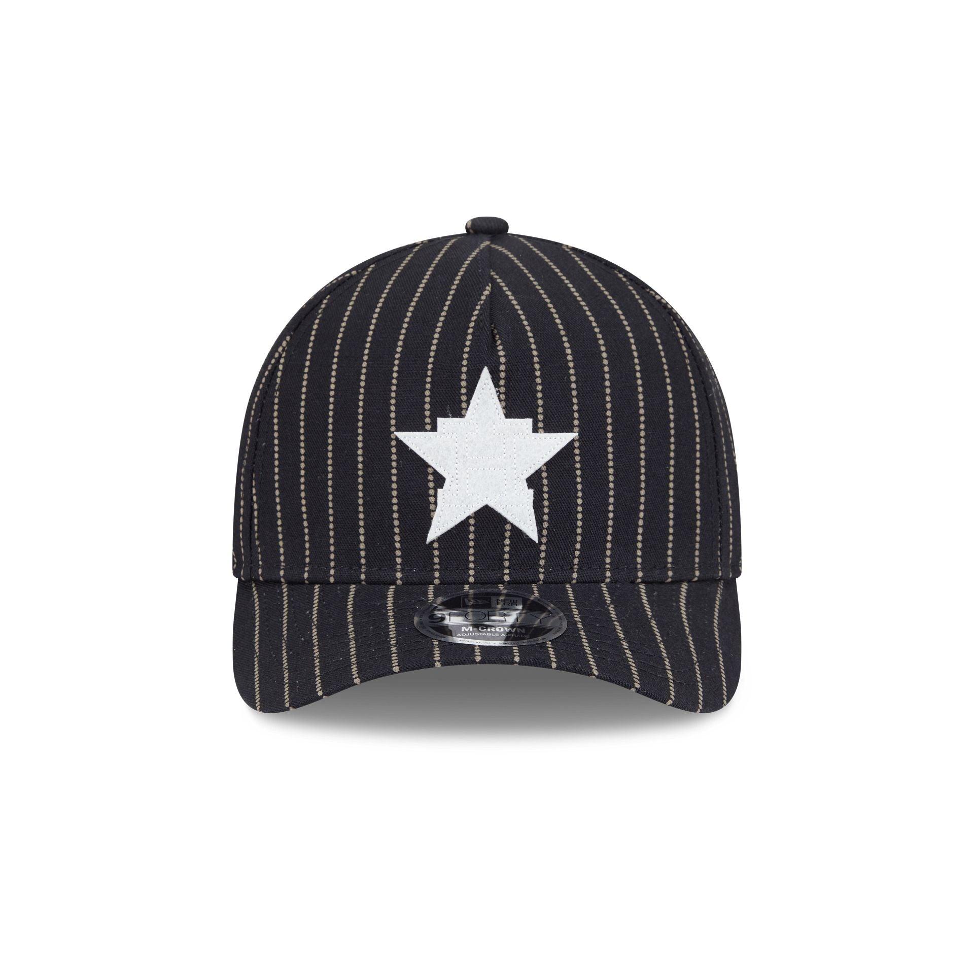 Houston Astros Dotted Pinstripe 9FORTY M-Crown A-Frame Adjustable Hat Male Product Image