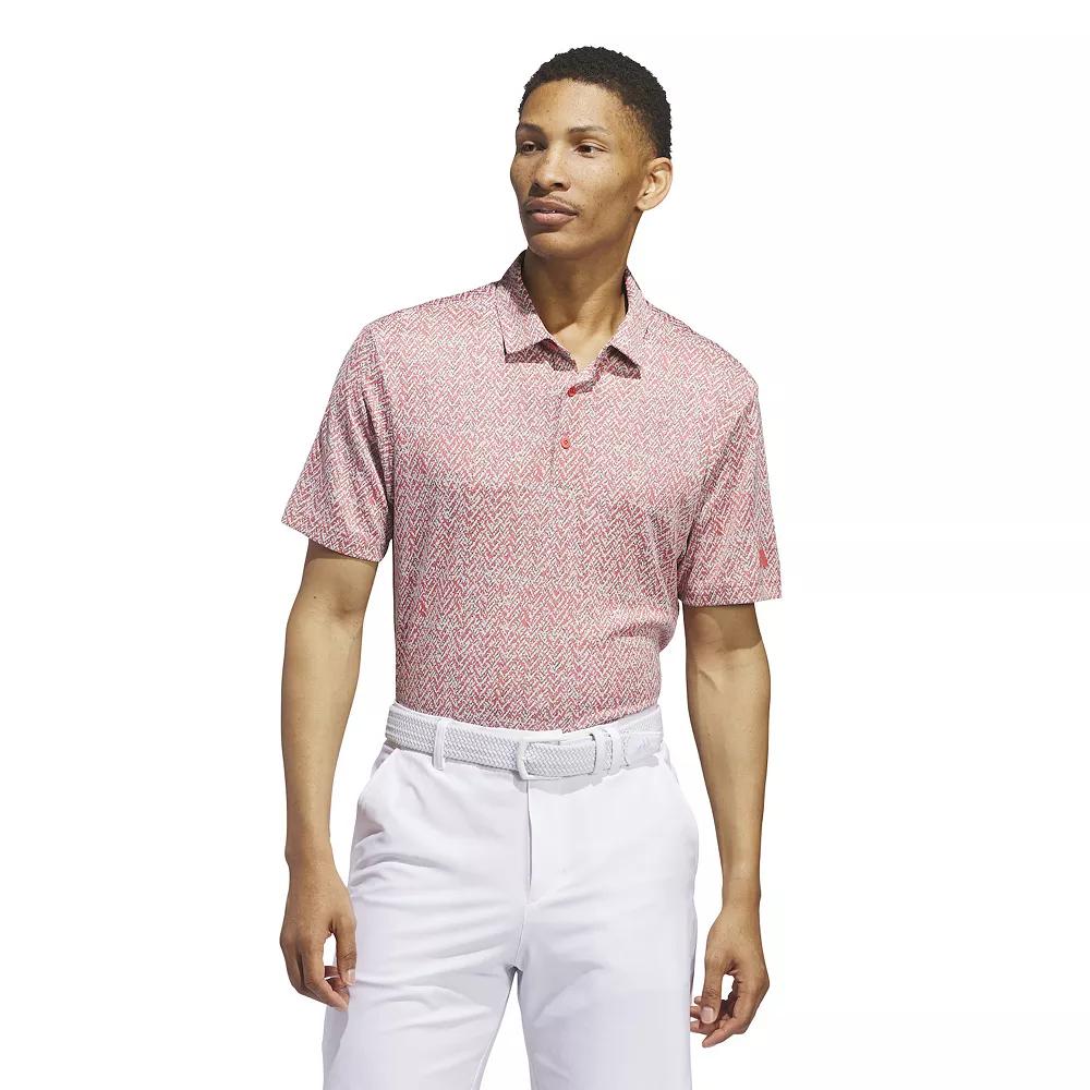 Men's adidas Ultimate365 Jacquard Golf Polo Shirt, Size: XL, Preloved Red Product Image