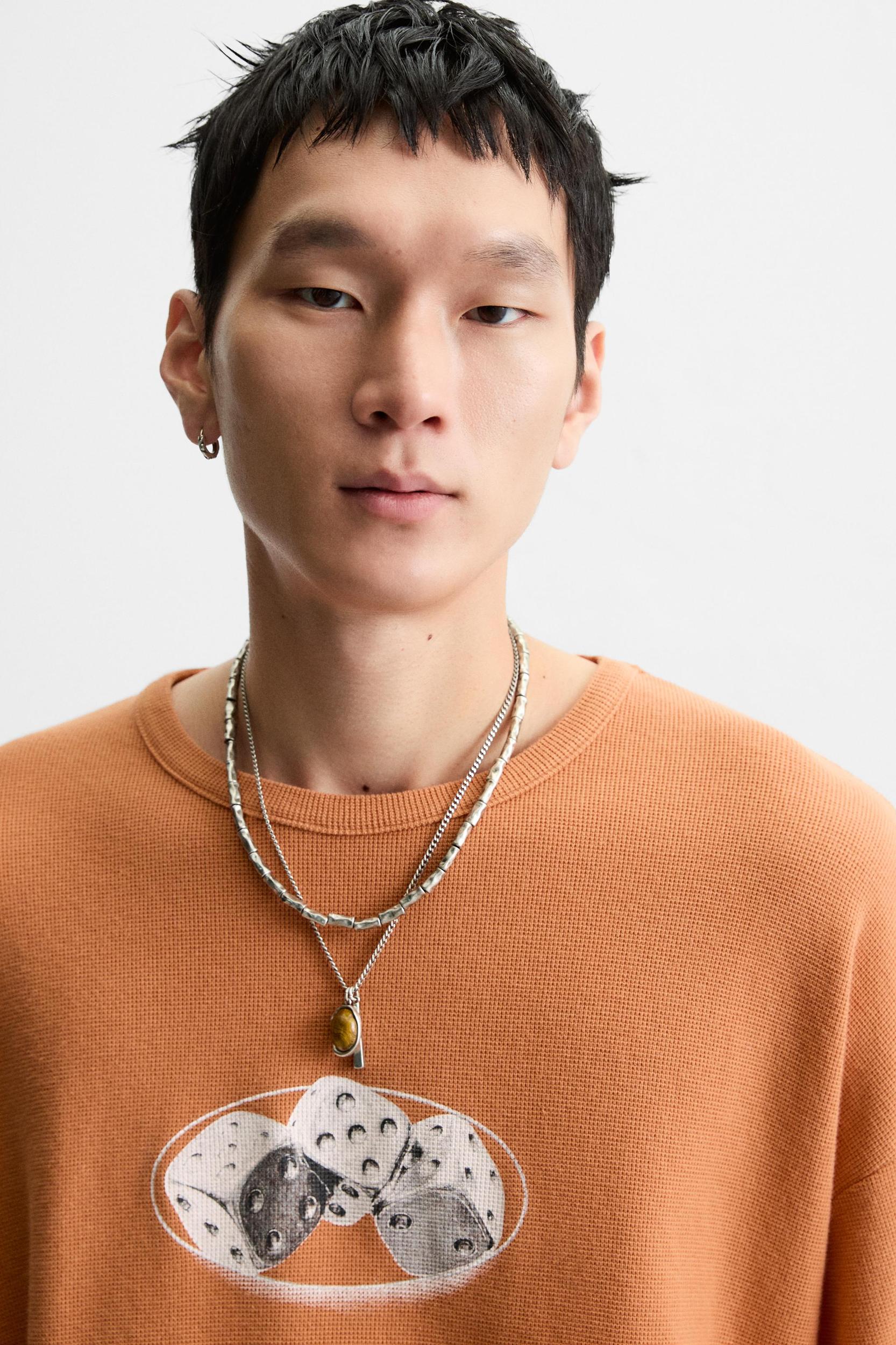 WASHED PRINT KNIT T-SHIRT Product Image