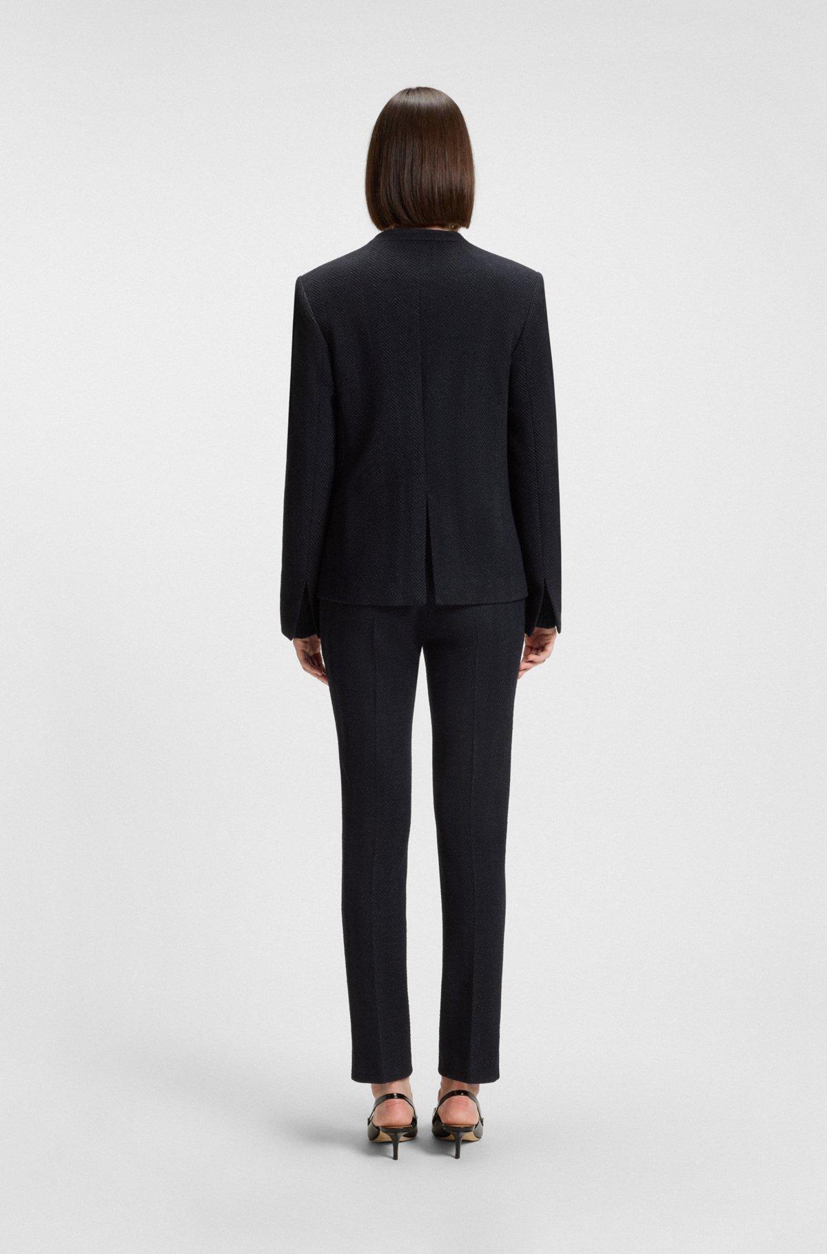 Regular-fit blazer in crease-resistant herringbone stretch jersey Product Image