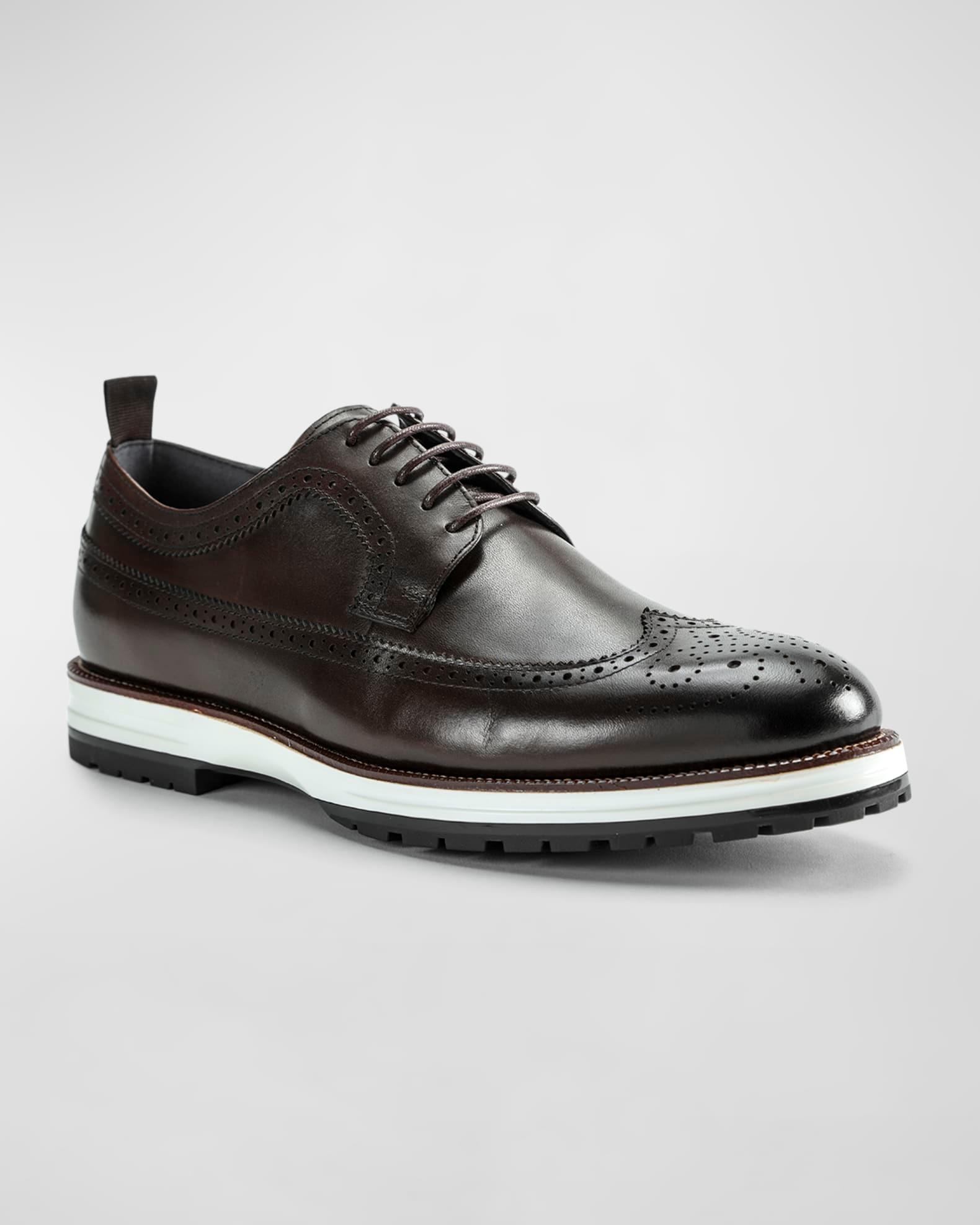 Men's Louis Hybrid Wing-Tip Leather Derby Shoes Product Image